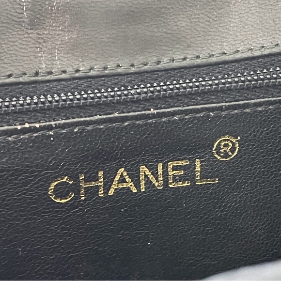 ❤️SOLD❤️Chanel black quilted lambskin leather double flap vintage shoulder bag - Picture 9 of 10